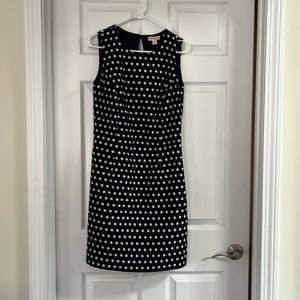 Brooks Brothers Navy Blue/ White polka dot dress fully lined cotton/polyester